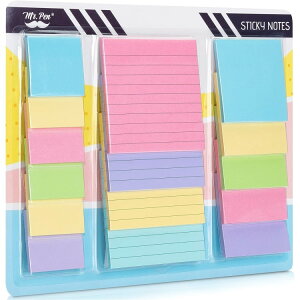 Mr.�y�� �tⳃA�\�[�g�Z�b�g �p�X�e���J���[ Mr. Pen- Sticky Notes Set, Assorted Sizes, 15 Pc, Pastel Colors�y�����񂹏��i�z�y���킹�Ĕ��������z