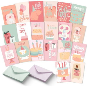 Mr.�y�� �����t���o�[�X�f�[�J�[�h 20�� ���C�g�R�[���� Mr. Pen- Assorted Birthday Cards with Envelopes, 20 Pack, 4 x 6 Inches light coral�y�����񂹏��i�z�y���킹�Ĕ��������z
