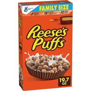���[�V�[�Y�p�t �`���R���[�g�p�t�V���A��REESE�fS PUFFS Chocolatey Peanut Butter Cereal, Kid Breakfast Cereal, Family Size, 19.7 oz �y�����񂹏��i�z