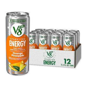 V8 +SPARKLING ENERGY �I�����W �p�C�i�b�v�� �W���[�X �G�i�W�[�h�����N 340ml (11.5 fl oz) 12�{���� Orange Pineapple Juice Energy Drink, (Pack of 12) �y�����񂹏��i�z�y���킹�Ĕ��������z