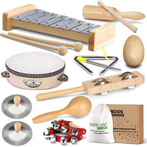LOOIKOOS �q���p�p�y�� �V�R�ؐ��y��Z�b�g ���[�o�b�O�t�� LOOIKOOS Toddler Musical Instruments International Natural Wooden Music Set with Storage Bag�y�����񂹏��i�z�y���킹�Ĕ��������z