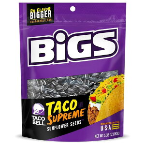 BIGS �^�R�x�� �^�R�X �V���v���[�� �T���t�����[ �V�[�h �P�g �t�����h���[ �X�i�b�N ��151g �o�b�O (12 �p�b�N)BIGS Taco Bell Taco Supreme Sunflower Seeds Keto Friendly Snack 5.35-oz. Bag (Pack of 12) �y������