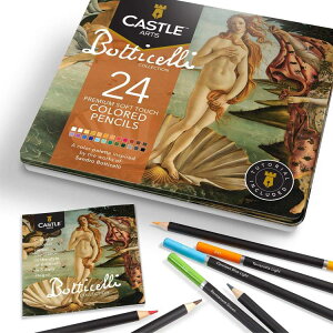 �L���b�X���A�[�g�T�v���C 24 �F���M�Z�b�g Castle Arts Themed 24 Colored Pencil Set in Tin Box, perfect Botticelli inspired colors �y�����񂹏��i�z�y���킹�Ĕ��������z