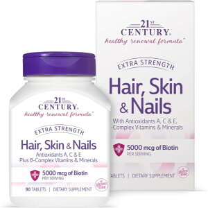21st Century �w�A �X�L�� �l�C�� �G�N�X�g���X�g�����O�X 90�� 21st Century Hair Skin and Nails Extra Strength Tablets 90 Count �y�����񂹏��i�z�y���킹�Ĕ��������z