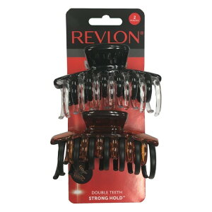 ���u���� �X�g�����O�z�[���h �w�A�N���E�N���b�v �u���E��/�u���b�N 2���� REVLON Strong Hold Hair Claw Clips, Brown/Black, 2 Count �y�����񂹏��i�z�y���킹�Ĕ��������z