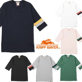 クリフメイヤー KRIFF MAYER 日本製 タイトフィット 切替 5分袖 Tシャツ MENS 839900A