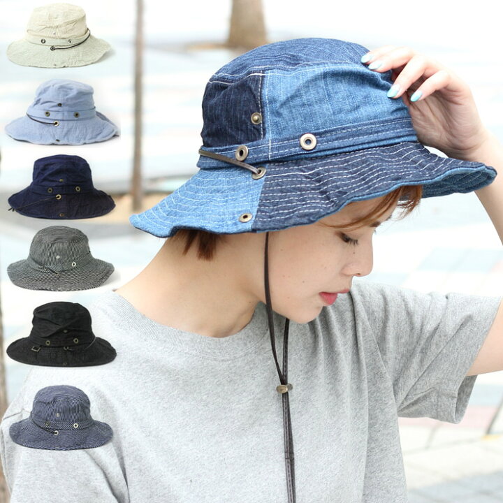 楽天市場 帽子 レディース 春夏 つば広 サファリハット メンズ Uv デニム アドベンチャーハット 春 夏 ｐｒｏｔｏｃｏｌ