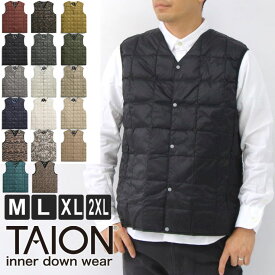 TAION タイオン インナーダウンベスト メンズ 軽量 TAION-001 秋冬 防寒 ベスト アウター インナー コンパクト 収納袋付き アウトドア カジュアル シンプル