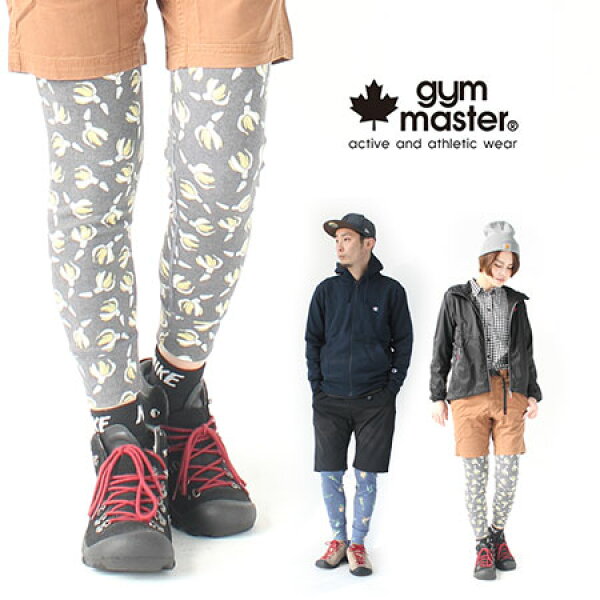 【新色追加】 gym master ジムマスター レギンス メンズ レディース ハッピープリント 総柄レギンス ストレッチ 伸縮 大きいサイズ ユニセックス スポーツ アウトドア 春夏 G857354