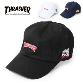 春物 帽子 メンズ 大きいサイズ スラッシャー キャップ THRASHER SK8 ROCK ツイルキャップ ローキャップ 帽子 19TH-C08 メンズ レディース シンプル 刺繍 アウトドア 紫外線対策 春物 春 夏 春夏