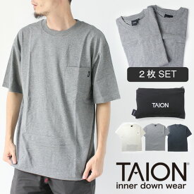 アウトドアブランド Tシャツ メンズ TAION タイオン クルーネック パッカブル 2pac Tシャツ