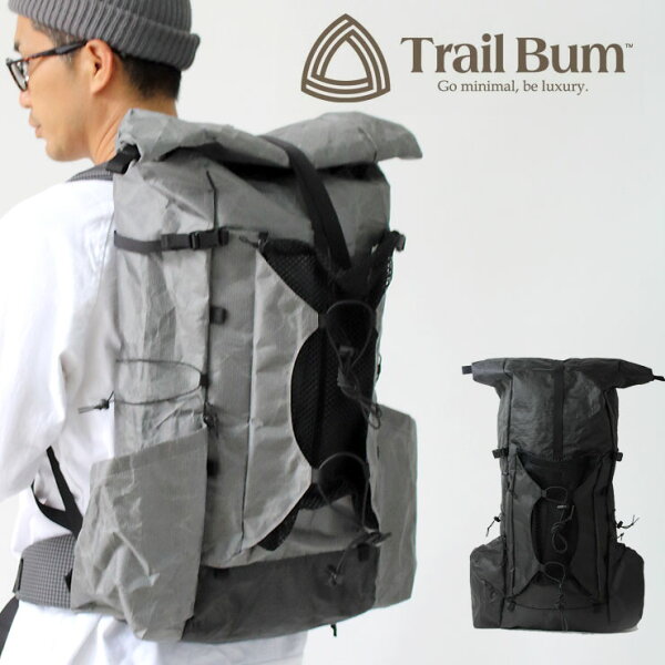 TRAIL BUM トレイルバム GO-ON ゴーオン リュック バックパック メンズ レディース 軽量 518g 大容量 35L 43L デイパック 登山 ハイキング アウトドア 旅行 通勤 UL ウルトラライト ロールトップ