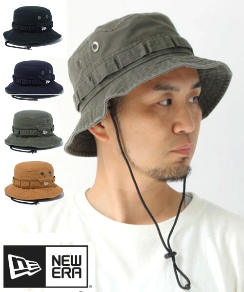 ニューエラ サファリハット NEW ERA 正規品 アドベンチャーハット メンズ レディース ダックコットン 帽子 アウトドア 登山 ハイキング UV対策 あご紐 ストラップ 取り外し可能 春夏 おしゃれ