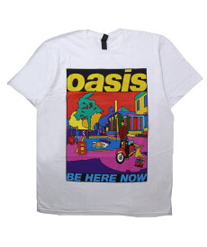 オアシス Tシャツ メンズ バンドTシャツ ロック oasis BE HERE NOW tee 半袖 ホワイト レディース フェス 野外フェス
