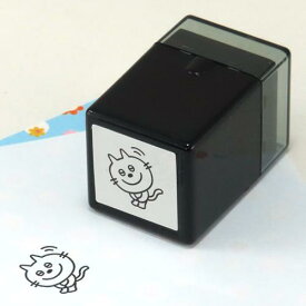 ねころん スタンプ No.11 ぺこり 17×17mm ファインカラースタンパー FineColorStamper IC4DESIGN かわいい判子 かわいい 猫 ネコ お礼 ありがとう イラスト はんこ 宿題 夏休み ぺこりとおじぎをするネコのイラスト 繊細でほっこりするスタンプ