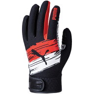 PUMA 人工皮革+シリコングリップ手袋 ブラックレッド L CM-6501-BKRD-L