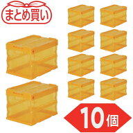 TRUSCO (まとめ買い)オリコン α折りたたみコンテナ スケルコン 20L(蓋付) 透明オレンジ 10個 TR-SC20-OR…