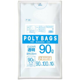 オルディ ポリバッグゴミ袋 90L 0.05mm 透明 P-98