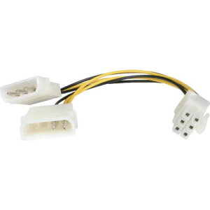 StarTech PC�d���P�[�u���^LP4 - PCIe�d���ϊ��^15cm�^4 - 6�s���^�I�X-�I�X LP4PCIEXADAP