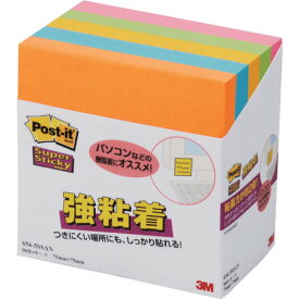 3M ポスト・イット 強粘着 75X75mm 90枚X5パッド 5色混色 654-5SSAN