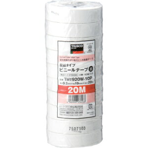 TRUSCO �E���^�C�v �r�j�[���e�[�v 19X20m �� 10������TM1920W-10P�@TM1920W10P
