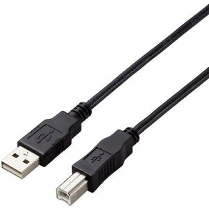 ELECOM USB2.0�P�[�u�� A-B�^�C�v �d�l�Œ� 2m �u���b�N U2C-AB20BK�^ID