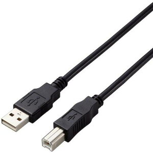 ELECOM USB2.0�P�[�u�� A-B�^�C�v �d�l�Œ� 3m �u���b�N U2C-AB30BK�^ID