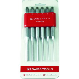 PBスイスツールズ 755BCN 平行ピンポンチ(八角胴)セット ホルダー付(ブリスターパック入り) 755BCN