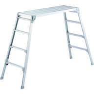 ハセガワ 脚部伸縮式アルミ足場台 101〜124cm 天板幅広タイプ DRSW-1200C