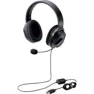 ELECOM�I�[�o�[�w�b�h�^�C�v�w�b�h�Z�b�g����USB40mm�h���C�o�u���b�NHS-HP30UBK