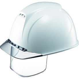 タニザワ エアライト搭載ヘルメット(透明バイザータイプ・溝付・通気孔付・ワイドシールド付) 透明バイザー：グレー／帽体色：白 1830VJSEV2W1J