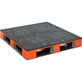 TRUSCO 差込口が見やすいパレット 1100x1100x150(片面四方差し サイドカラーオレンジ) THB-D4-1111SC-BKOR