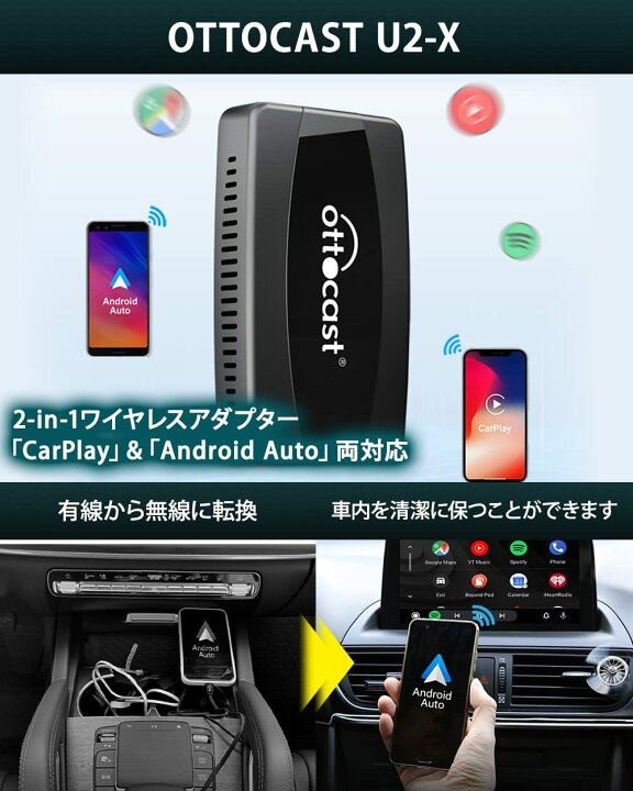 楽天市場】【正規品】OTTOCAST U2-X ワイヤレスアダプター 2-in-1  