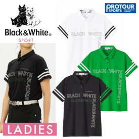Black＆White ブラック＆ホワイト SoCoolハニカムロゴプリント半袖シャツ BLS9604WE（レディース）