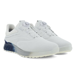 ECCO M GOLF S-THREE BOA 102954 WHITE(60616) MARINE(60617) / GR[ Y St GXEX[ {A GORE-TEX XpCNXV[Y