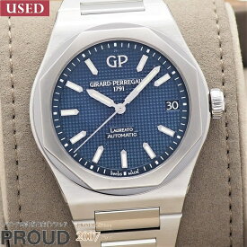 【国際保証書2020年7月】 GIRARD PERREGAUX ( ジラール・ペルゴ ) ロレアート 42mm ブルー 81010-11-431-11A ジラールペルゴ 中古 ロレアート メンズ 時計 【送料、代引き手数料無料】