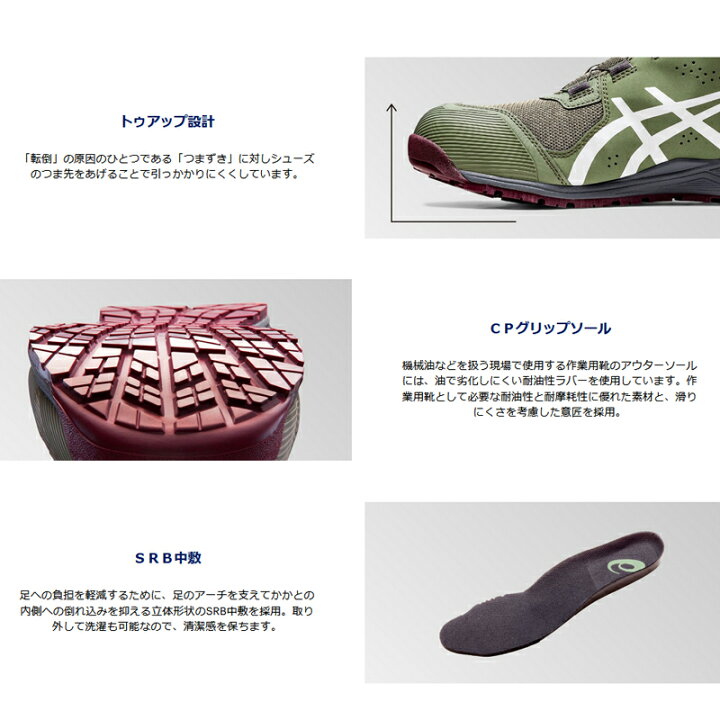 楽天市場】アシックス 安全靴 ハイカット ウィンジョブ CP214 TS BOA 