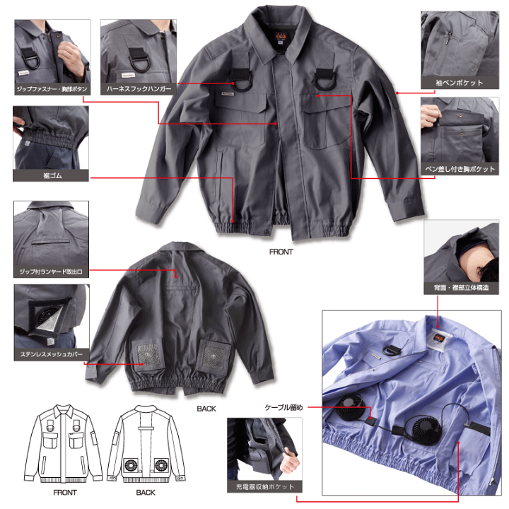 日光物産　Armatex　防炎空調服　長袖　サイズ　M 防炎空調ウェア Armatex AX-EF1000｜製品情報｜日光物産株式会社