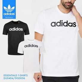 【送料無料】adidas アディダス ESSENTIALS エッセンシャル T-SHIRTS Tシャツ トップス インナー シャツ 半袖 リニア ロゴ 白 黒 メンズ シンプル