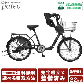 自転車 子供乗せ 前乗せ 2人 3人乗り対応 電動なし 低床フレーム 22インチ 完全組立 安全基準 BAA適合車 小径 おしゃれ 大人 レトロ パテオ 6段変速