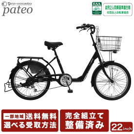 自転車 小径 おしゃれ 22インチ 6段変速 完全組立 低床フレーム 通勤 通学 お買い物 ミニベロ 電動なし 安全基準 BAA適合車 大人 レトロ パテオ