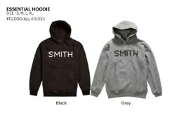 スミス エッセンシャル フーディー パーカー SMITH Essential HOODIE スキー スノーボード アパレル メンズ 黒 グレー Black Gray S M L XL トレーナー スウェット レディース メンズ
