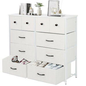 EdoErgo チェスト タンス 収納チェスト 洋服収納 リビング 収納 大容量 4段10杯 100*30*98cm 箪笥 衣類収納 引き出し付き おしゃれ 収納ケース 木製天板 組立簡単 AG-CTG02 (4段10杯 白+白)