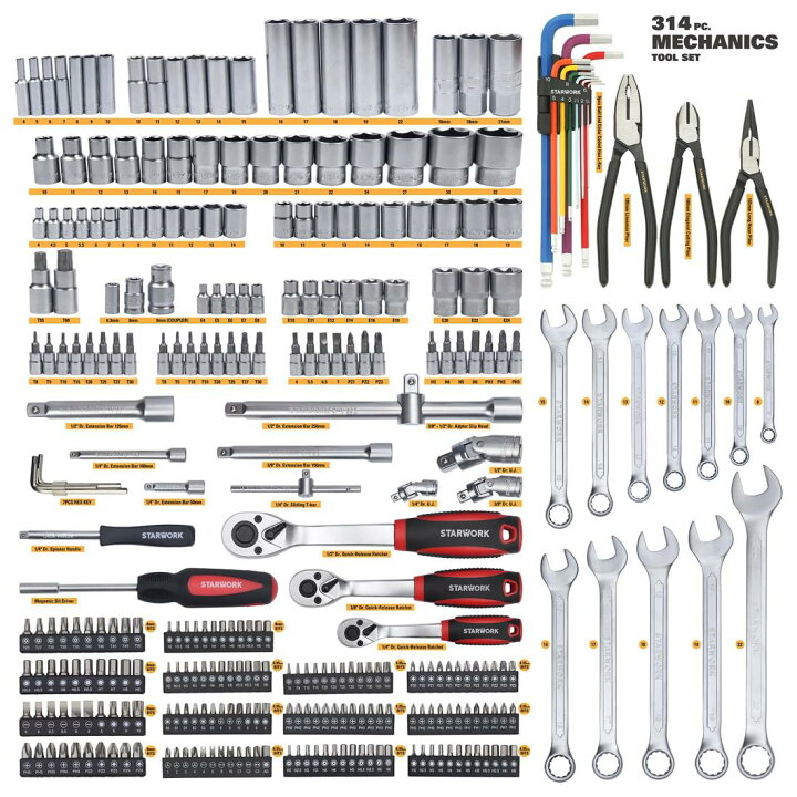楽天市場】STARWORK TRUE MECHANIC™ ソケットレンチセット ラチェット 