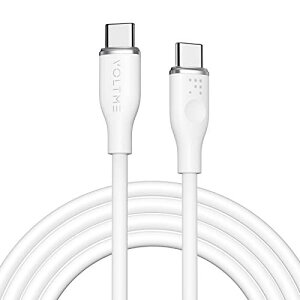 ^Cvc P[u VOLTME ϋv 60W }[d PD P[u VRfލ̗p ܂ȂP[u MacBookAiPad Pro/AirAGalaxyASonyAPixelType-c@Ή USB-C & USB-C P[ui1.8m zCgj