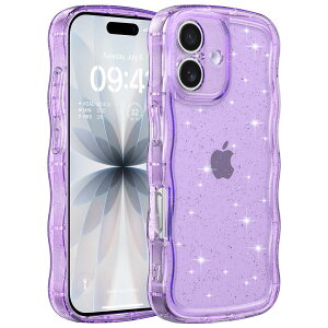 ZTOFERA for iPhone 16 Plus �P�[�X,�������̎q�j�� �p�N���A�O���b�^�[�J�[���[�E�F�[�u�t���[��,iPhone 16 Plus�p���킢���X�}�z�P�[�X,�p�[�v��