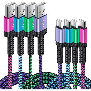 USB Type C P[u y1.8m 4{*4Fz 3A}[d QC3.0Ή ^Cvc[dP[u ϋv iC USB A to USB C P[u Xperia 10II XZ XZ2 XZ3, Galaxy A20 A21 S10 S10+ S10e S9 S8 S20 UItra A71, Note 20/10/9/8, Sense 3/4 