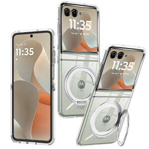 Motorola Razr 50/60 �p�P�[�X �N���A Motorola Razr 50S �p�P�[�X ���c���� razr 50d M-51E �V�F�� ���傤���� �X�^���h�@�\ �p�x���� �p ���g���[�� Razr50/60 �J�o�[ ���� �����O�}�O�l�b�g���� 360° ���ׂ��