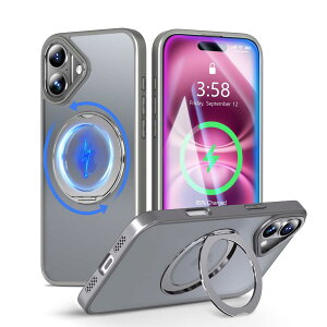 MINIKA iPhone 16 Plus �p �P�[�X Magsafe �Ή� 360�x��] �X�^���h�t�� ���@�\ �X�}�z�P�[�X ��Phone16Plus �P�[�X �ČRMIL�K�i �ϏՌ� �w��h�~ ���ϖh�~ �}�O�Z�[�t �����O �}�O�l�b�g���� ���C�� ���X�[