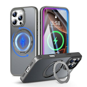 MINIKA ��Phone16Pro �P�[�X Magsafe �Ή� 360�x��] �X�^���h�t�� ���@�\ �X�}�z�P�[�X iPhone 16 Pro �p �P�[�X �ČRMIL�K�i �ϏՌ� ���ϖh�~ �w��h�~ �}�O�Z�[�t �����O �}�O�l�b�g���� ���C�� ���X�[